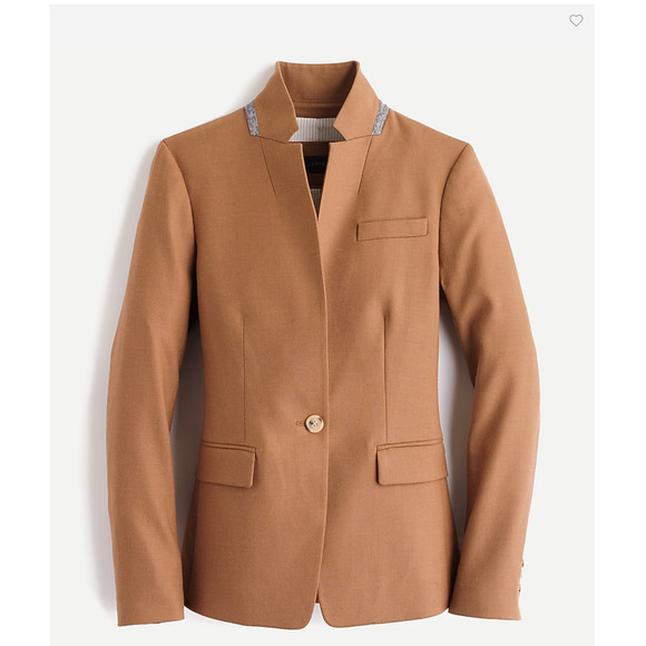 J.Crew Regent Wool Camel Brown Blazer Size 8 - Picture 1 of 7